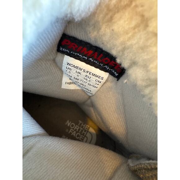 The North Face Neutral Beige Primaloft Insulated Winter Waterproof Boots US 71/2 - Picture 8 of 10